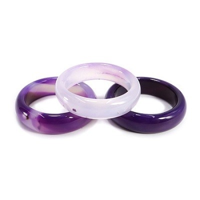 Кольцо из камня Фиолетовый агат размеры 16-19мм 