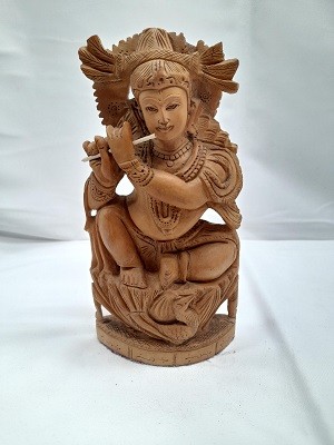 Статуэтка из дерева ручной работы "Кришна". 20*4*10см.