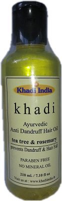 Кхади Аюрведическое масло против перхоти Чайное дерево и розмарин 210мл.Khadi Ayurvedic anti dandruff hair oil Tea tree & rosemary