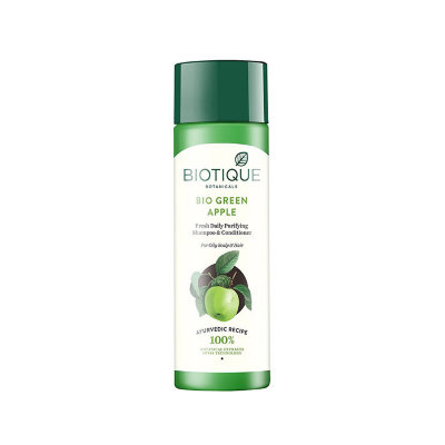Шампунь-кондиционер для восстановления волос Биотик Био Зеленое Яблоко (Biotique Bio Green Apple Fresh Daily Purifying Shampoo&Conditioner), 190мл