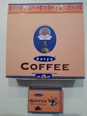 Благовония Premium Satya Back Flow Cones Coffee Сатья Кофе стелющийся дым конусы 10 шт