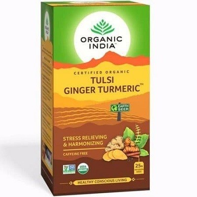 Купить ЧАЙ ТУЛСИ С ИМБИРЕМ И КУРКУМОЙ Органик Индия (Tulsi Ginger turmeric ORGANIC INDIA) 25 ПАКЕТИКОВ