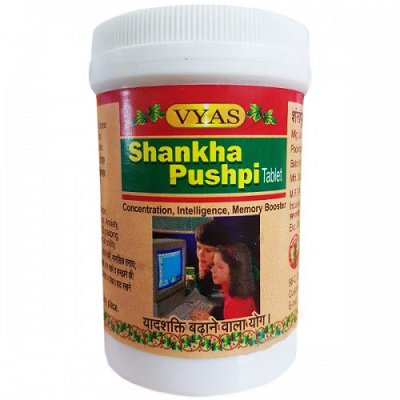 Купить Шанкха Пушпи, антистресс и улучшение памяти, 100 таб, производитель Вьяс; Shankha Pushpi, 100 tabs, Vyas