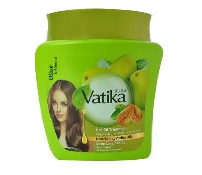 Купить Маска для волос Dabur Vatika OLIVE & ALMOND Deep Conditioning Оливка и миндаль глубокое увлажнение 500 гр.