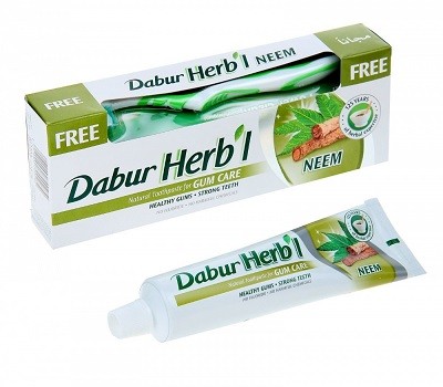 Купить Dabur Herb'l Toothpaste Gum Care Neem with Toothbrush 150g / Аюрведическая Зубная Паста Профилактика Заболеваний Десен с Нимом + Зубная Щётка Ср. Жесткости 150г