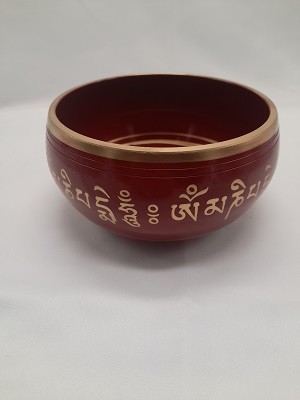 Тибетская поющая чаша с изображениями , 5-7 металлов. 14см.850гр.
