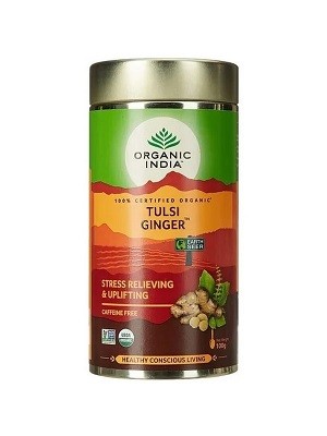 Купить  Чай Тулси с имбирем (tulasi tea with ginger) Organic India | Органик Индия 100г