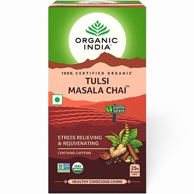 Купить Чай Тулси с Масалой Органик Индия (Tulsi Masala Chai Organic India) 25 пакетиков