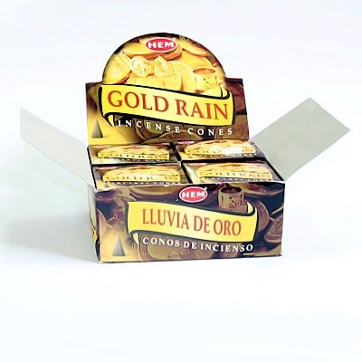 Купить Благовония конусы HEM Gold Rain Золотой дождь