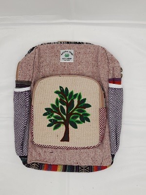 Купить рюкзак из гобеленовой и конопляной ткани с ручной вышивкой.35*25*8 см. Производство Непал; Backpack Pure Hemp