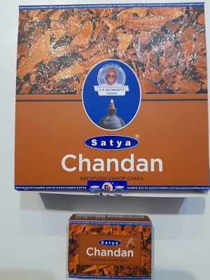 Благовония Premium Satya Back Flow Cones Chandan Сатья Чандан стелющийся дым конусы 10 шт