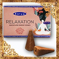 Благовония Premium Satya Back Flow Cones Relaxation Сатья Релаксация стелющийся дым конусы 10 шт