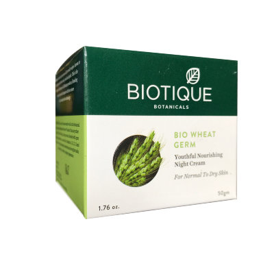 Био пшеница - ночной крем Биотик 50гр. Biotique Bio Wheat Germ night cream (питательный, омолаживающий)