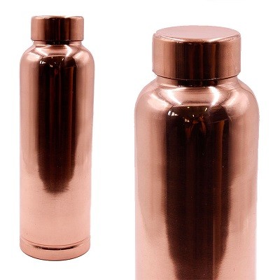Бутылка для настаивания воды Медь Гладкая d-7.5 см h-25 см 750 ml