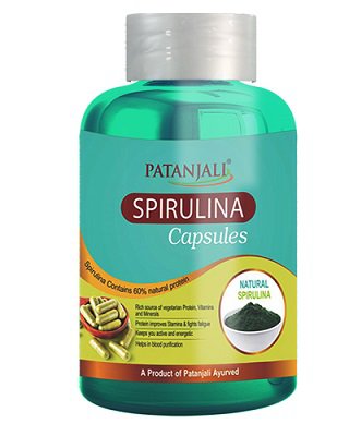 Купить Натуральная Спирулина, 60 кап, производитель Патанджали; Natural Spirulina, 60 caps, Patanjali