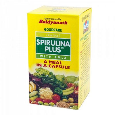 CПИРУЛИНА ПЛЮС с Амлой (Spirulina Plus with amla), Goodcare Pharma, 60 капc.
