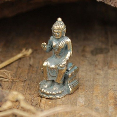 Будда статуэтка бронза 13*13*27мм