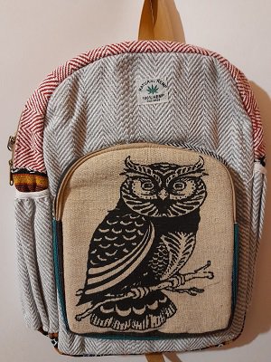 рюкзак из гобеленовой и конопляной ткани с рисунком.40*30*10 см. Производство Непал; Backpack Pure Hemp