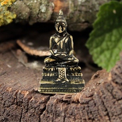 Будда исцеляющий статуэтка бронза 16*9*32мм
