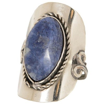 кольцо металлическое с натуральными камнями