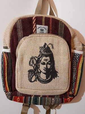 Купить  рюкзак из гобеленовой и конопляной ткани с рисунком.35*25*8 см. Производство Непал; Backpack Pure Hemp