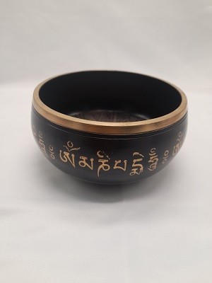 Тибетская поющая чаша с изображениями , 5-7 металлов. 14см.900гр.