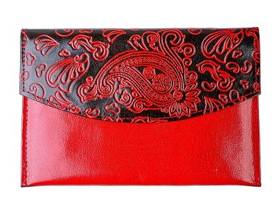 индийский кожаный кошелек с ручной росписью 19,5х1х12,5см