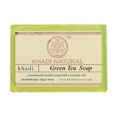 Мыло ручной работы Зеленый Чай Кхади (Green Tea Soap Khadi) 125г