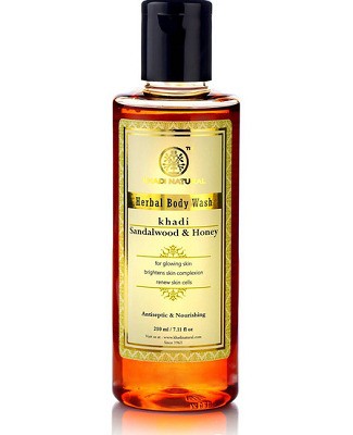 Купить Кхади Гель для душа "Сандал и Мед"  210мл / Khadi Sandalwood & Honey Body Wash
