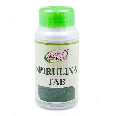 Спирулина, источник витаминов и белка, 60 таб, производитель Шри Ганга; Spirulina Tab, 60 tabs, Shri Ganga