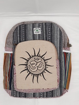 Купить рюкзак из гобеленовой и конопляной ткани с рисунком.40*30*10 см. Производство Непал; Backpack Pure Hemp