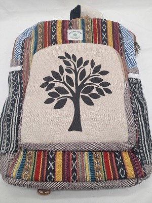 рюкзак из конопляной ткани с рисунком.40*30*10 см. Производство Непал; Backpack Pure Hemp