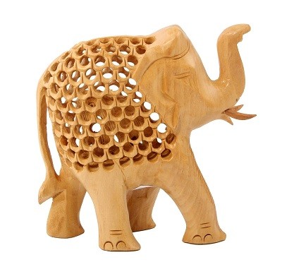 Статуэтка деревянная "Слон прорезной" 10см.