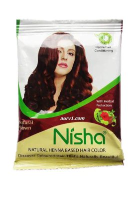 Хна для волос коричневая "Ниша", 15 г, производитель "Кавери", Henna Nisha Brown, 15 g, Kaveri