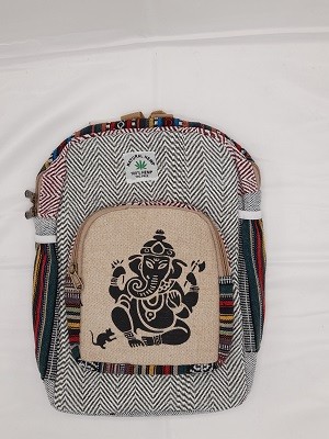 рюкзак из гобеленовой и конопляной ткани с рисунком.35*25*8 см. Производство Непал; Backpack Pure Hemp