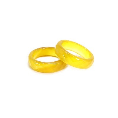 Кольцо из камня граненное Желтый агат