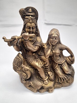 бронзовая статуэтка "Кришна и Радха" 12*11cм.