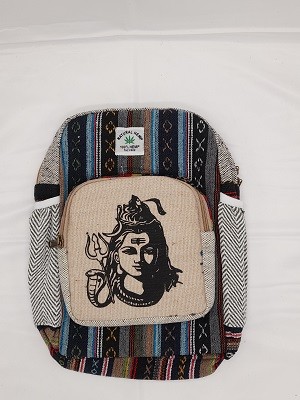 Купить рюкзак из гобеленовой и конопляной ткани с рисунком.35*25*8 см. Производство Непал; Backpack Pure Hemp