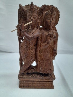 Статуэтка из дерева ручной работы "Кришна и Радха". 20*4*9см.