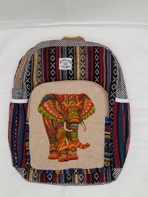 рюкзак из гобеленовой и конопляной ткани с цветным принтом.40*30*10 см. Производство Непал; Backpack Pure Hemp